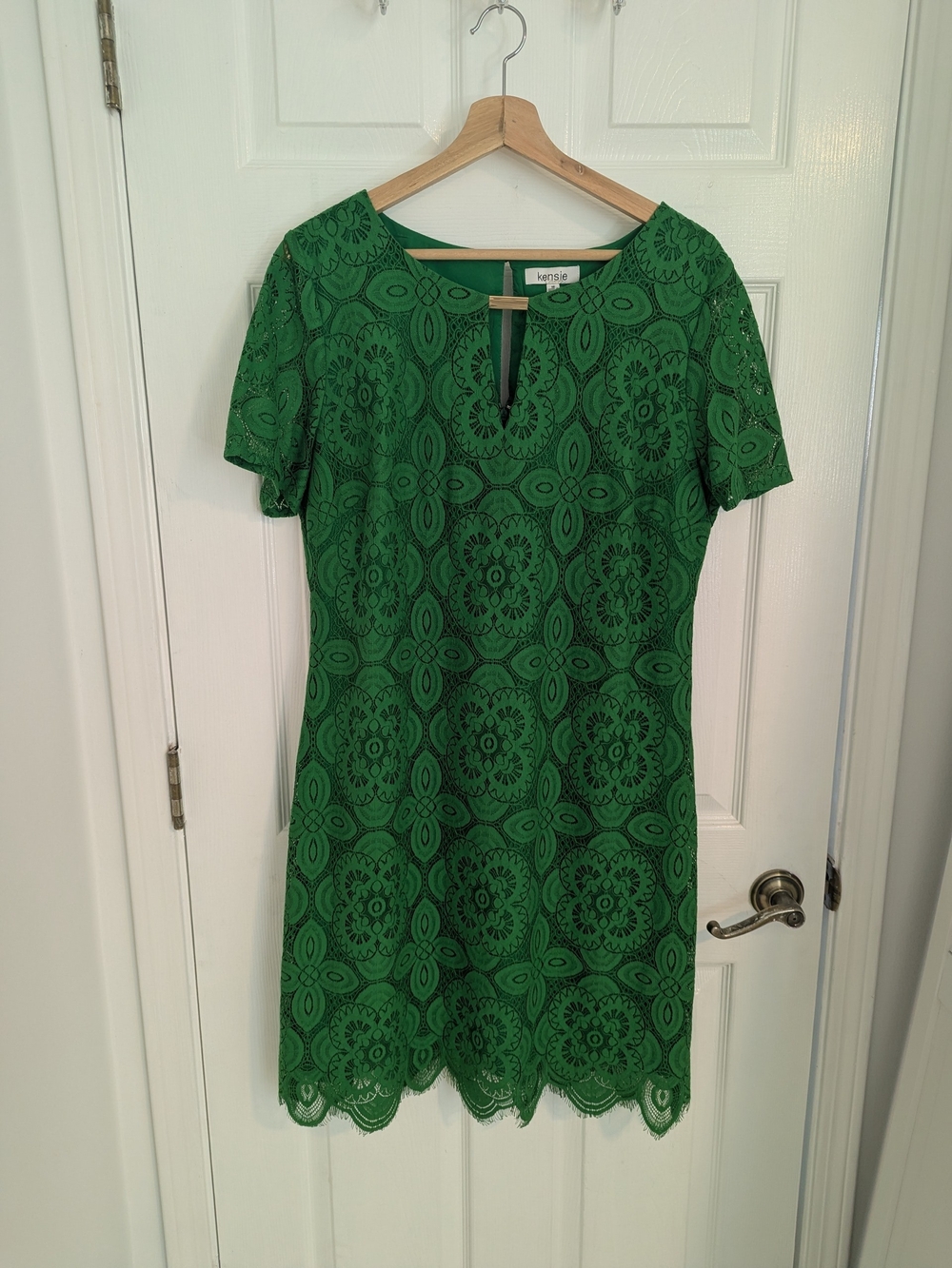 Kensie Green Lace Keyhole Sheath Dress